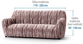 Bielastické poťahy OCEANO NOVÉ hnedo-vínové trojkreslo (š. 170 - 220 cm)