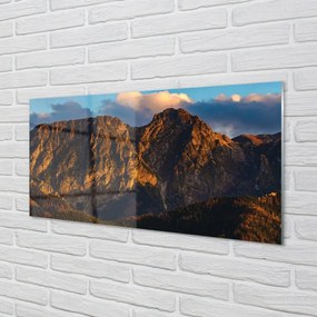 Sklenený obraz horské slnko 125x50 cm
