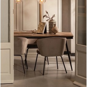 Béžové čalúnené jedálenské kreslá v súprave 2 ks Admit – WOOOD