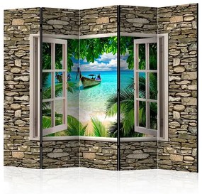 Paraván - Tropical Beach II [Room Dividers] Veľkosť: 225x172, Verzia: Obojstranný