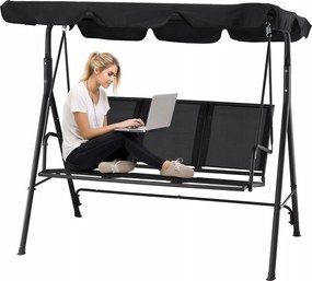Garden Line ZÁHRADNÁ HOJDAČKA S TEXTILENE 170 x 110 x 153 cm ČIERNA