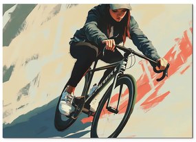 drevko |  Obraz na stenu Žena na bicykli
