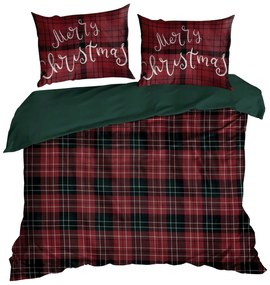 VIANOČNÉ RENFORCÉ OBLIEČKY NOELLIE 160X200 CM, 2 KS 70X80 CM VZOROVANÉ