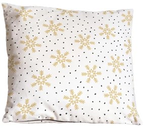 Dekoračný vankúš s vianočným motívom 45x45 cm Golden Snowflakes – Butter Kings