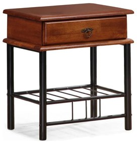 Nočný stolík FIONA 55x48 cm hnedá/čierna