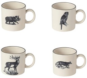 Béžovo-čierne hrnčeky v súprave 4 ks z kameniny 350 ml Elements – Costa Nova