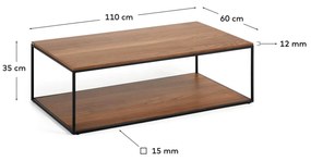 Konferenčný stolík noya 110 x 60 cm orech MUZZA