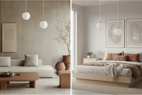 Závesné svietidlo Florence, 2x biele sklenené tienidlo, g/be