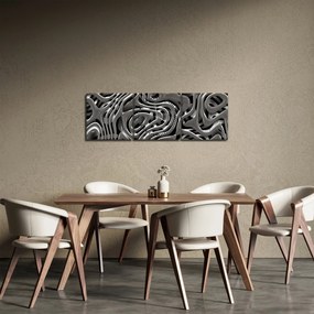 Obraz - Metalická abystrakcia (s hodinami) (90x30 cm)