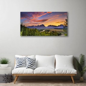 Obraz Canvas Hora les slnko príroda 125x50 cm
