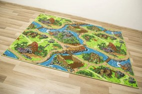 Detský koberec Dino dedina dinosaurov