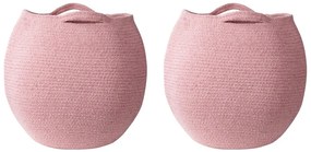 Sada 2 bavlnených košíkov ružová PANJGUR Beliani