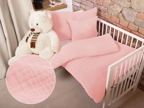 Biante Detské mušelínové posteľné obliečky do postieľky Nature MSN-004 Pastelovo ružové Do postieľky 90x140 a 40x60 cm