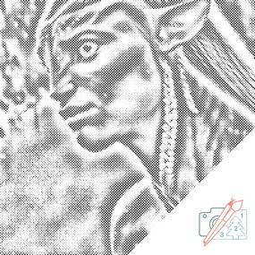 Gario Bodkovanie Avatar Rozmery: 50 x 50 cm, Rámovanie: Iba zrolované plátno, Farba bodiek: Zelená
