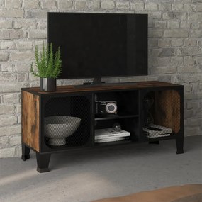 TV skrinka hnedá 105x36x47 cm kov a MDF