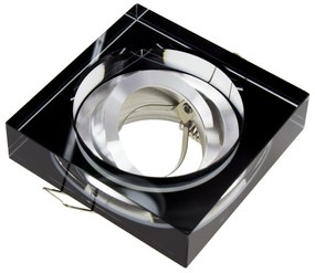 BERGE podhľadové bodové svietidlo BRG71002 výklopné - hrubé sklo 2cm - štvorec - čierna