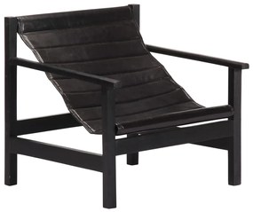 vidaXL Relaxačné kreslo z pravej kože čierne