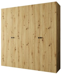 Šatníková skriňa 200 cm Parna 1 (dub artisan + čierna). Akcia -19%. Vlastná spoľahlivá doprava až k Vám domov. 1125877