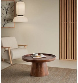 Tmavohnedý okrúhly konferenčný stolík z mangového dreva ø 80 cm Rose – MOME