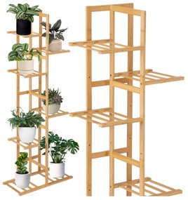 Bambusový květinový stojan HERVEL hnědý