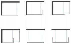 Mexen Kioto, sprchová zástena typu WALK-IN 140x200 cm, 8mm sklo s efektom námrazy, 800-140-000-00-30