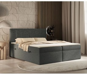 Tmavosivá boxspring posteľ s úložným priestorom 160x200 cm Novento – Maison de Rêve