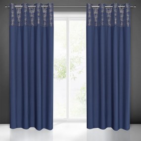 ZÁVES NA KRÚŽKOCH DAFNE 140X250 CM NÁMORNÍCKA MODRÁ