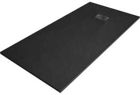 Mexen Hugo, obdĺžniková sprchová vanička SMC 170 x 90 cm, čierna, čierna krytka, 42709017-B