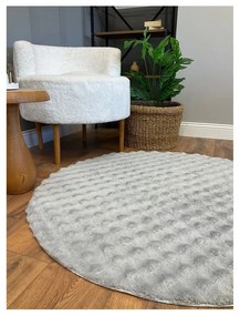 Sivý prateľný okrúhly koberec ø 120 cm Bubbly – Oyo Concept