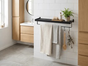 Nástenný vešiak na uteráky HANDY 60x22 cm, čierny
