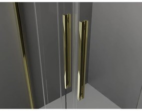 Mexen Velar L Duo, posuvné sprchové dvere do otvoru 140 cm, 8mm šedé sklo, zlatá lesklá, 871-140-003-42-50