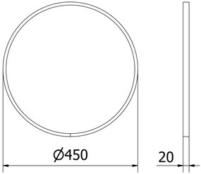 Mexen Loft, okrúhle kúpeľňové zrkadlo 45 cm, farba rámu zlatá lesklá, 9850-045-045-000-50