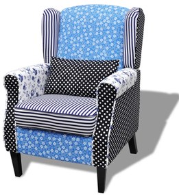 vidaXL Látkové kreslo s patchwork dizajnom