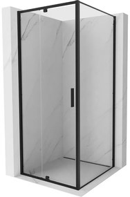 Mexen Exo, sprchovací kút s krídlovými dverami 95 x 95 cm, 6mm číre sklo, čierny profil, 819-095-095-70-00