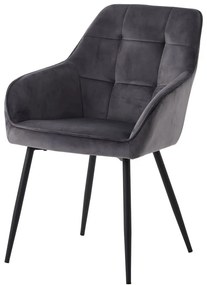 Sivé čalúnené jedálenské kreslá v súprave s podrúčkami 2 ks Nolan Square – Unique Furniture