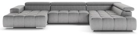 Rohová sedacia súprava do U TROPEA pravá, sivá