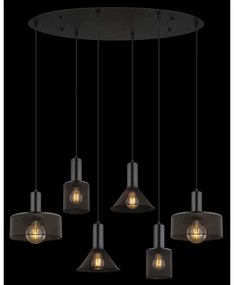 Globo 15648-6H - Luster na lanku JEDD 6xE27/60W/230V čierna