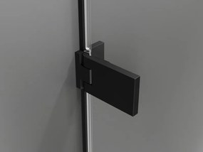 Mexen Lunar-F Duo, Skladací sprchový kút 100 x 100 cm, 8mm číre sklo, čierny profil, 836-100L-100P-70-00