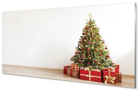 Obraz na akrylátovom skle Ozdoby na vianočný stromček darčeky 100x50 cm
