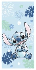 Modrá bavlnená detská osuška 70x140 cm Lilo a Stitch "Ohana Blue" – Jerry Fabrics