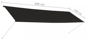 Zaťahovacia markíza 400x150 cm Dekorhome Antracit