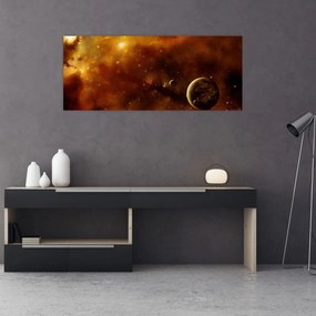 Obraz - Planéty s hmlovinou (120x50 cm)