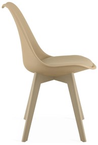 Béžová stolička BALI MARK s béžovými nohami