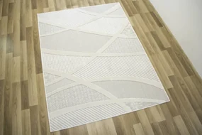 Šnúrkový koberec Stella D425A sivý / strieborný / krémový