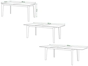 BARI Dub Orechový (karamelový) 180x90 cm (+2 vložky 45 cm) - DREVENÝ STÔL V JAPANDI/ŠKANDINÁVSKOM ŠTÝLE, ROZKLADACÍ DO 270 cm!