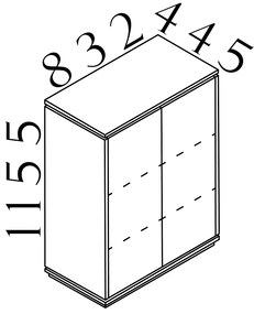 Stredná skriňa Creator 83,2 x 44,5 x 115,5 cm, antracit / biela