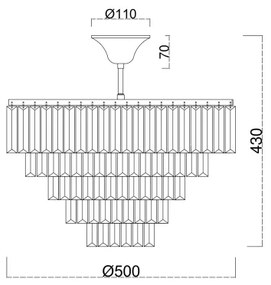 Brilagi - Prisadený luster CRYSTAL 5xE14/40W/230V zlatá