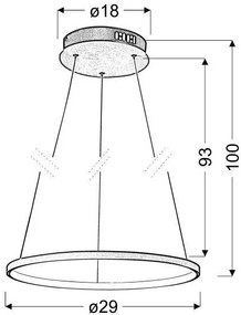 Candellux Chrómové závesné LED svietidlo Lune okrúhly 29cm 18W 31-64592