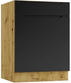 Kuchynská skrinka Isabel D60S/1 P/L čierna/artisan
