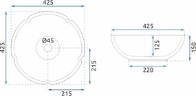 Rea Asanti, umývadlo na dosku 420x420x150 mm, viacfarebné, REA-U7506